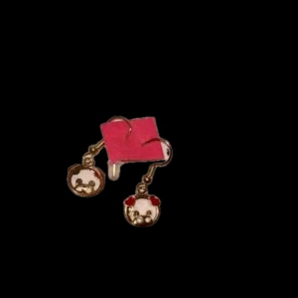 Nordstrom Kitty Gold and Red earring set - Picture 2 of 3